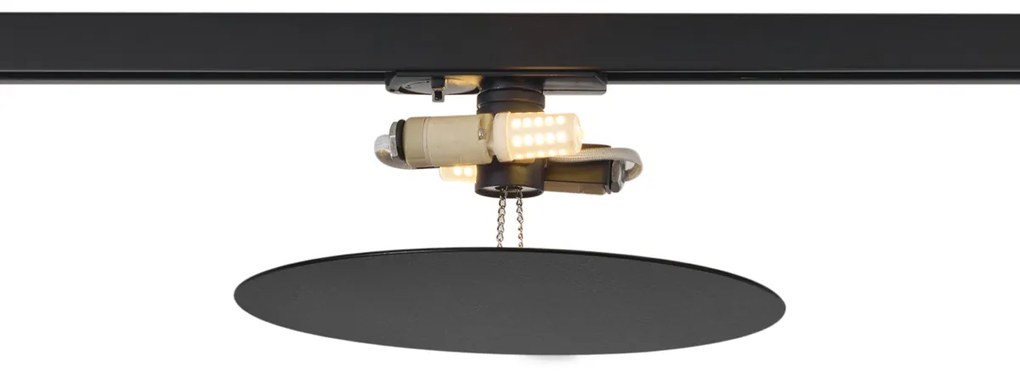 Plafoniera nera moderna per sistema a binario monofase a 2 luci - Iconic Pulley
