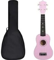 Set Ukulele Soprano con Borsa per Bambini Rosa 21 70148