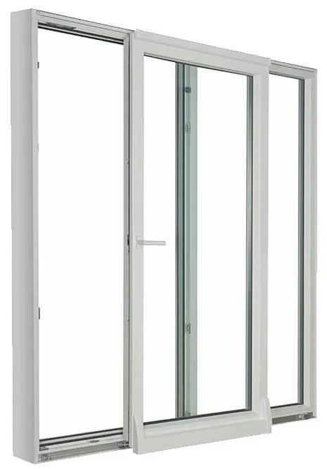 Porta scorrevole a ribalta, PVC, aluplast IDEAL 7000, bianco, 1510x1635 mm, 2 ante, ribalta-scorrimento parallelo a sinistra (PSK)