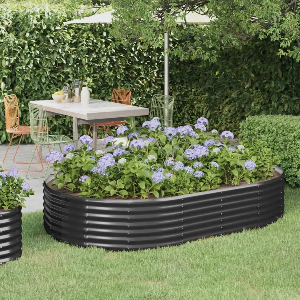 Letto Da Giardino İn Acciaio A Polvere 214x140x36 Cm Antracite /