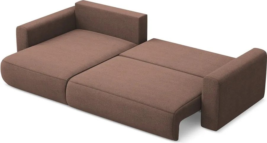 Divano angolare rosa allungabile/con contenitore (con penisola a sinistra/con chaise lounge) Kapua – Makamii