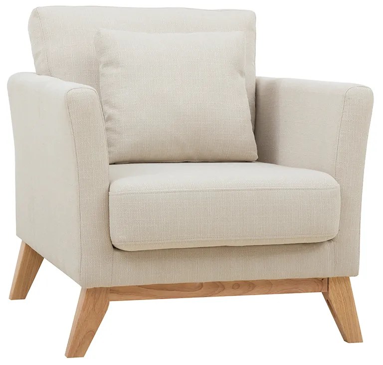 Poltrona scandinava effetto velluto color beige OSLO