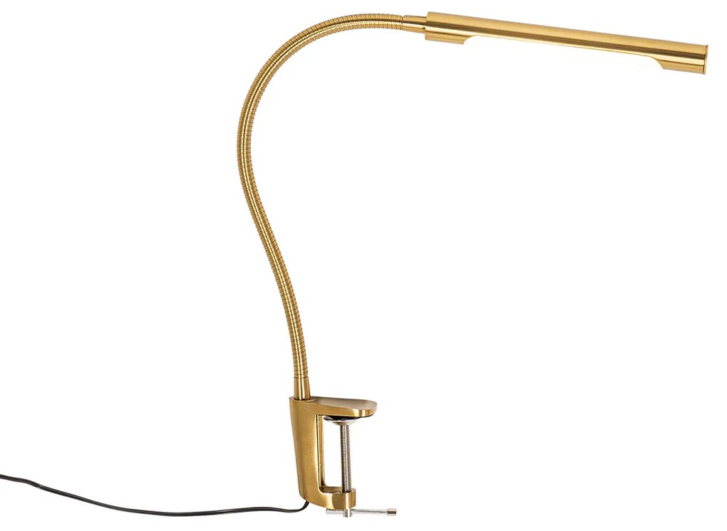Lampada da tavolo a morsetto in ottone con LED e dimmer touch - Lionard
