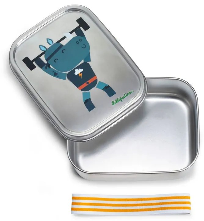 Lilliputiens - Scatola merenda in acciaio inox - Rinoceronte Marius