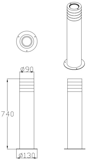 Lampada da esterno RINO 1xE27/12W/230V IP54 74 cm nero