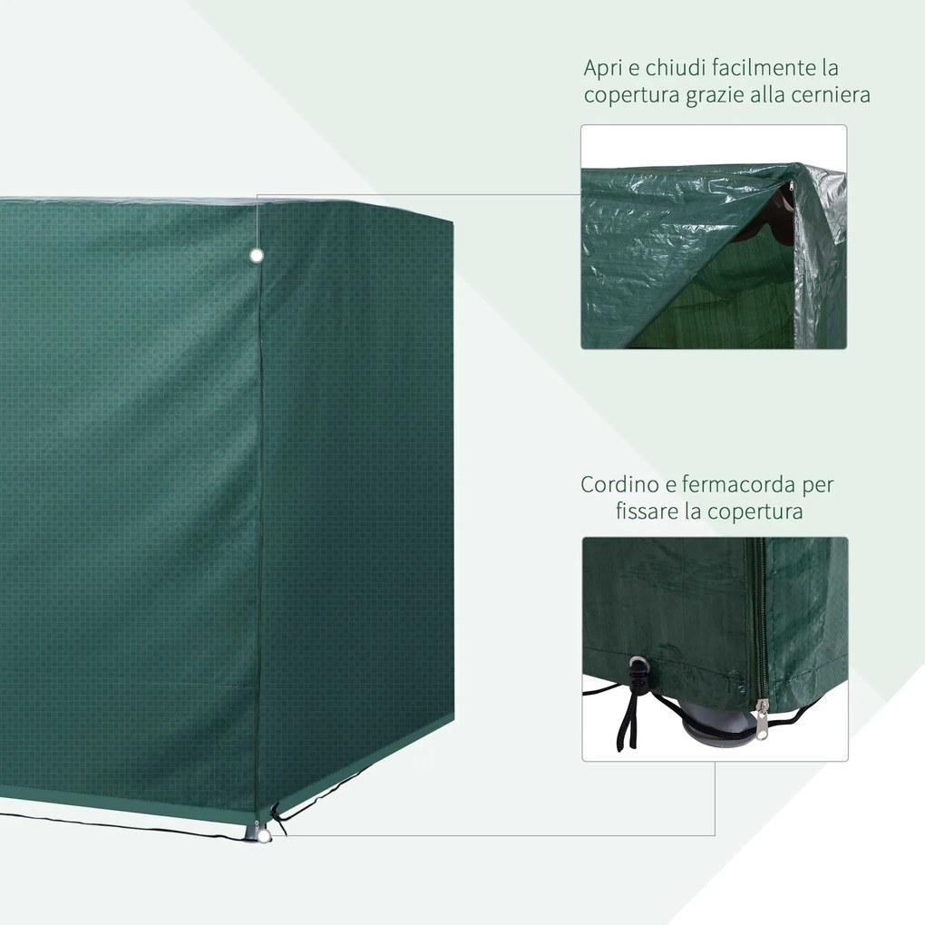 Telo Copertura per Dondolo e Mobili da Giardino Impermeabile Verde 215x155x150 cm...