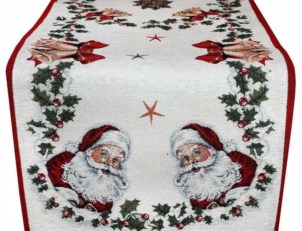 Tovaglia di Natale in arazzo - battistrada Babbo Natale 40x180 cm