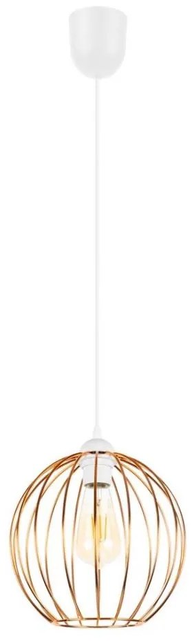 Lampadario a sospensione con filo MATT 1xE27/60W/230V bianco/rame