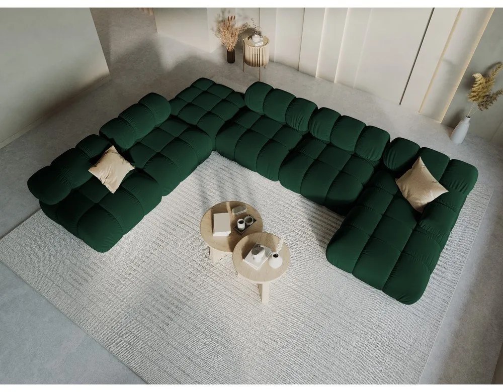 Divano in velluto verde 379 cm Bellis - Micadoni Home