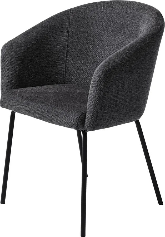 Sedia da pranzo grigio scuro in imbottito con braccioli Easton – Unique Furniture