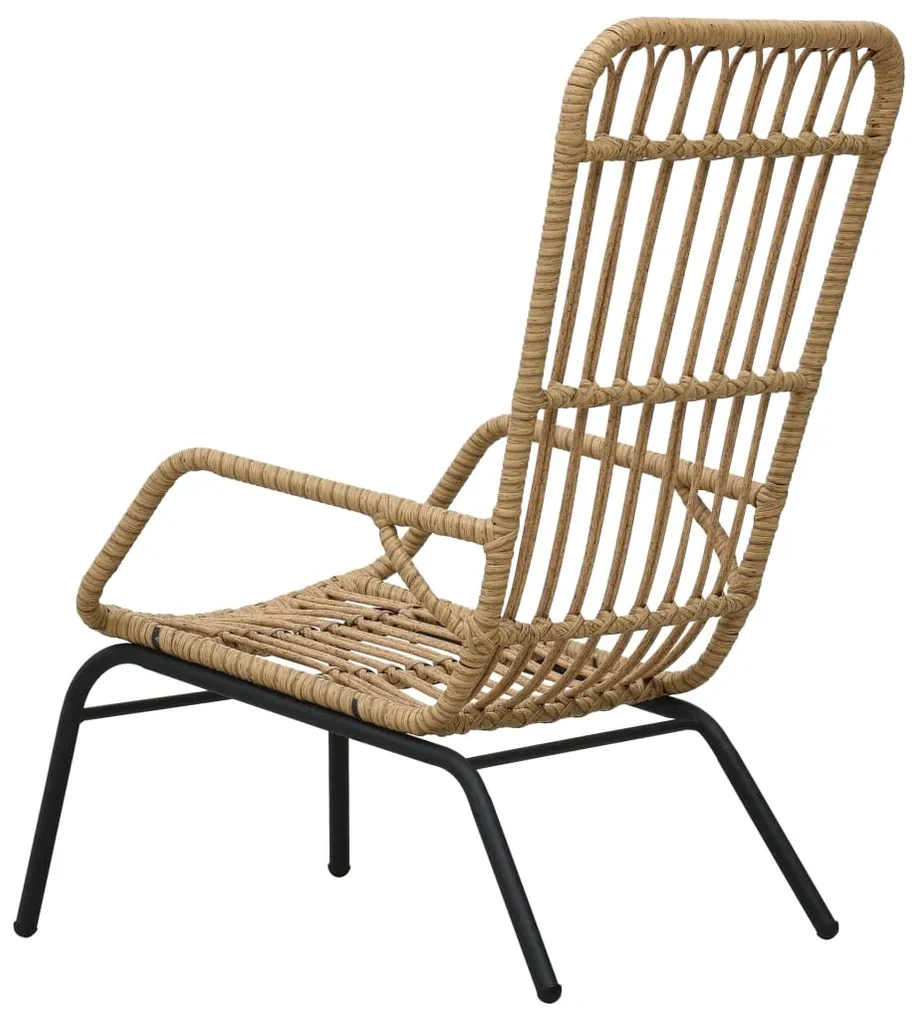Sedia da giardino in polyrattan marrone chiaro