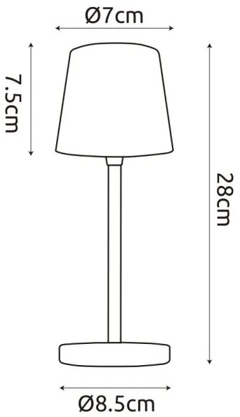 Globo - Lampada da tavolo LED Dimmerabile per esterni LED/2W/5V 3000/4000/6000K 2200 mAh IP44 crema