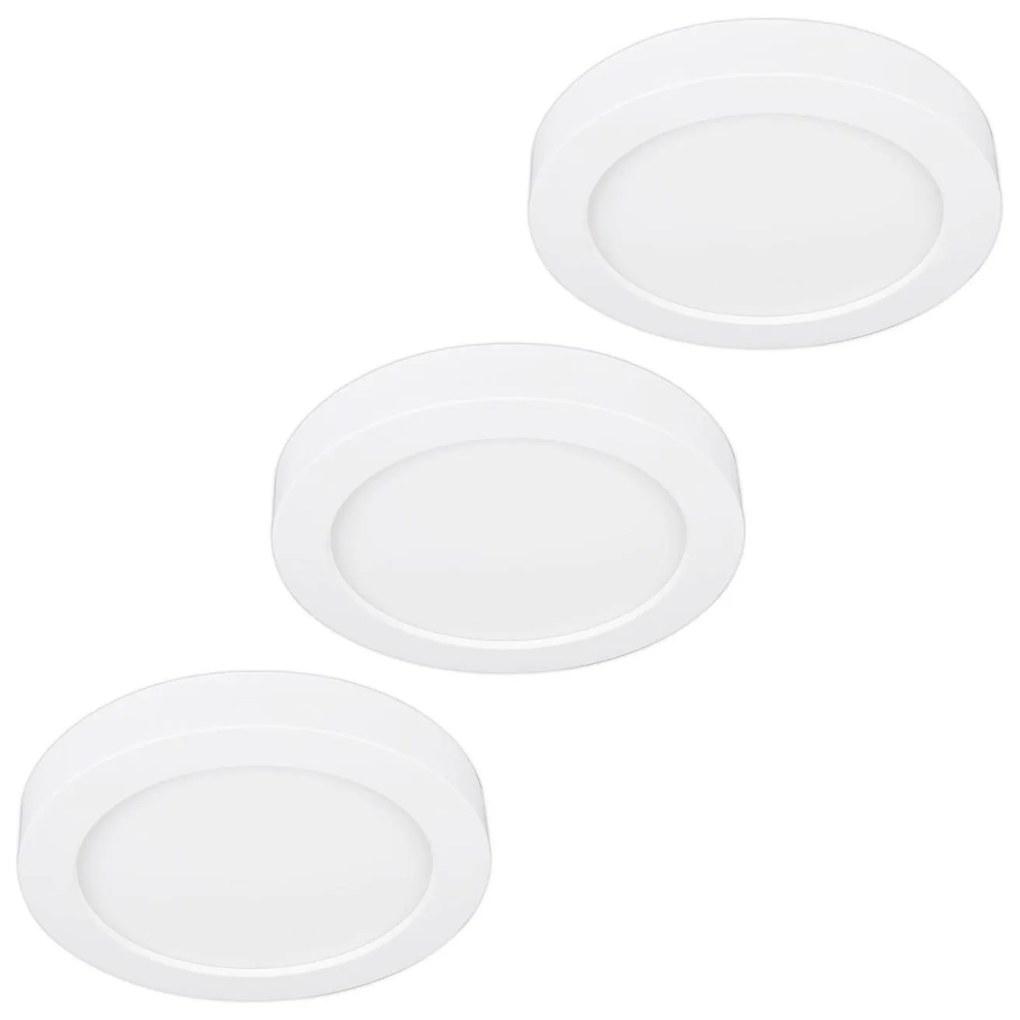 Prios Plafoniera LED Edwina, bianco, 12 cm set da 3