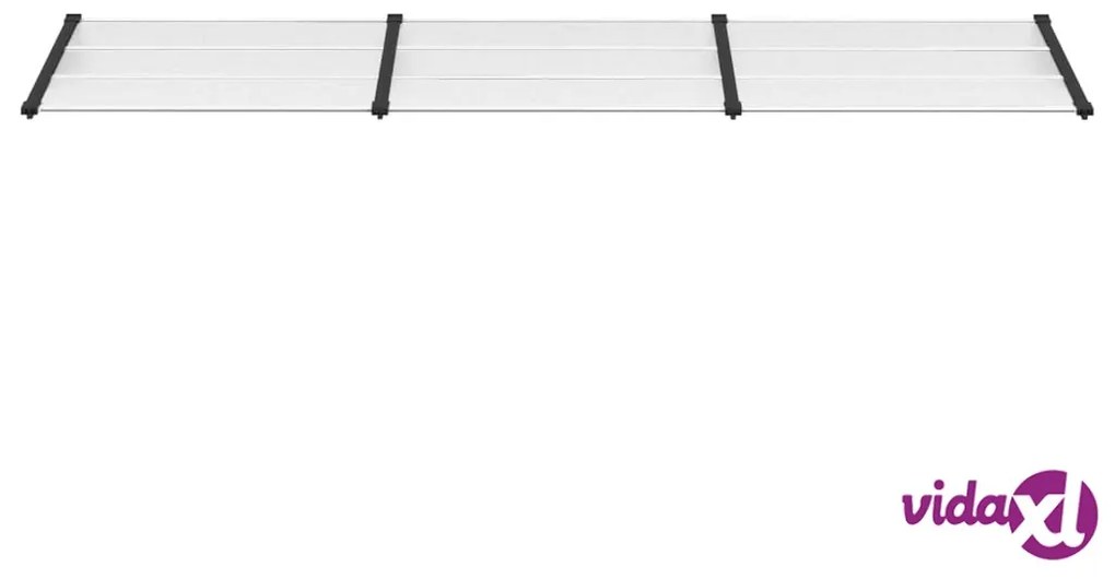 vidaXL Tettoia per Porta Nero e Trasparente 358,5x90 cm Policarbonato