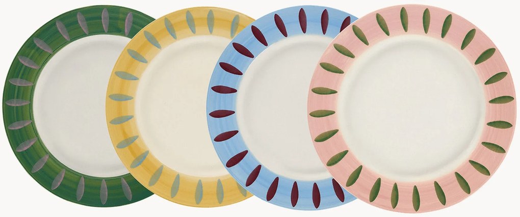 Set di 4 piatti da colazione dipinti a mano Dreamy