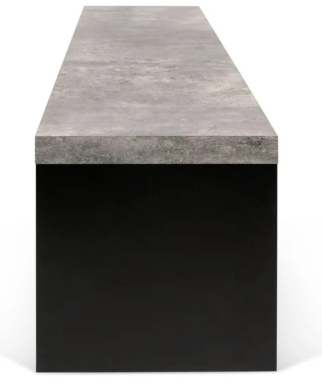 Panchina nera e grigia con decoro in cemento , 140 x 43 cm Detroit - TemaHome