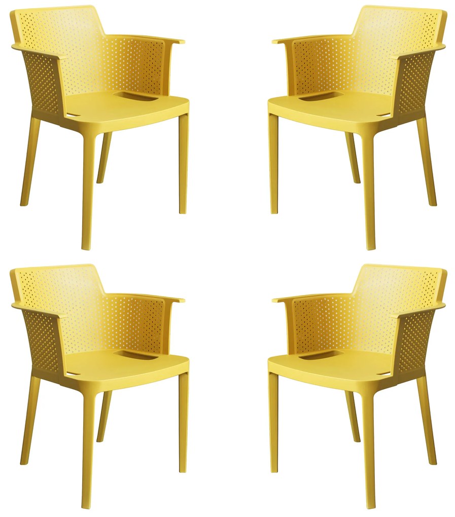 MAKKA - poltrona da esterno ed interno in plastica set da 4