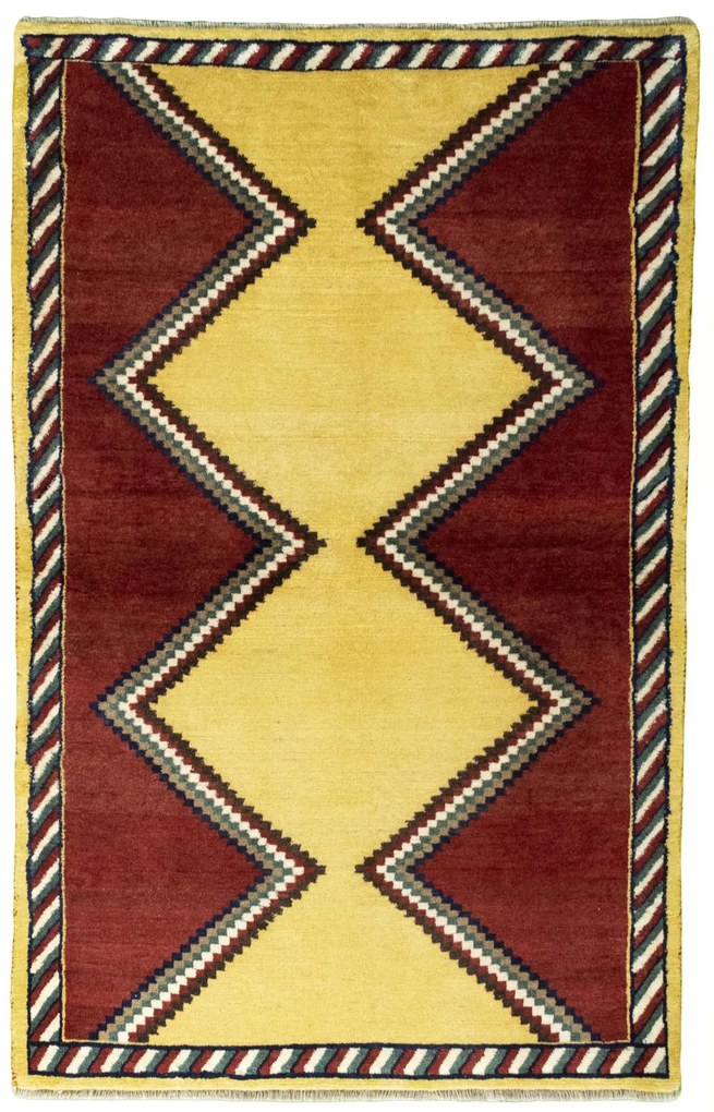 Gabbeh Tappeto 110x170 Rosso (Iran) Annodato A Mano