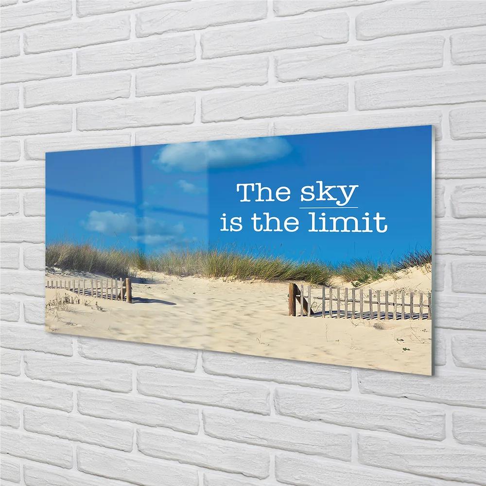 Quadro acrilico Iscrizione al cielo della spiaggia 100x50 cm