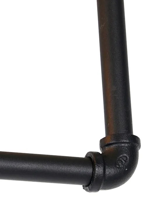 Plafoniera industriale nera con legno 3 luci - Shelf