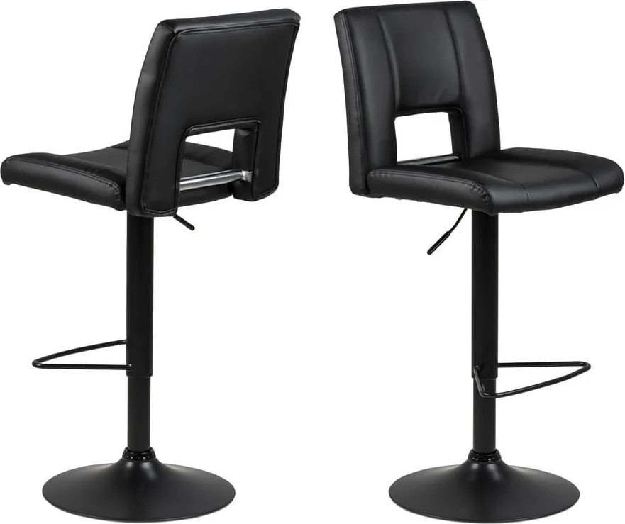 Sgabello da bar nero ad altezza regolabile Sylvia - Actona