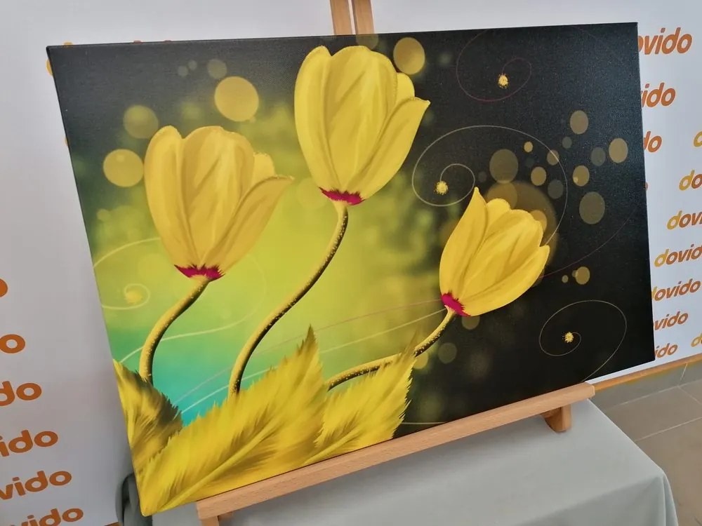 Quadro su tela – Fiori d'oro