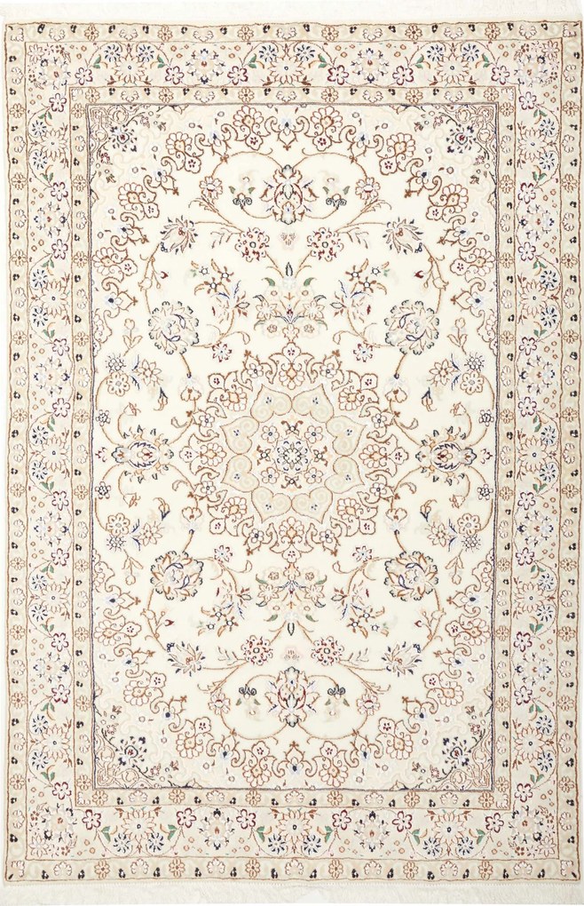 Nain Tappeto 200x130 Beige (Iran) Annodato A Mano