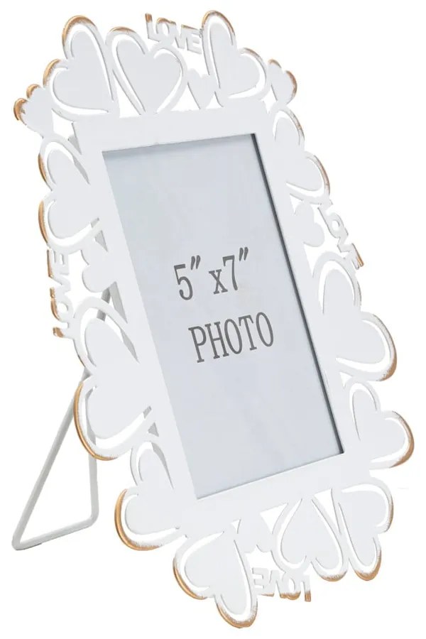 Portafoto in metallo bianco, 25 x 27,7 cm - Mauro Ferretti