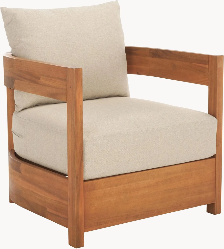 Set di 2 sedie con braccioli da giardino in legno di acacia Kento