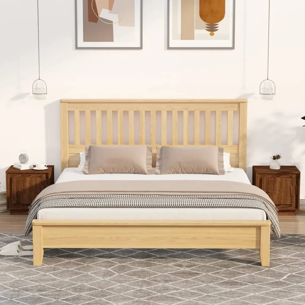 Comodini 2 pz rovere marrone 44x35x45 cm in legno multistrato