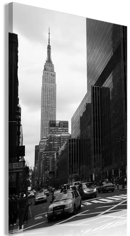 Quadro Street in New York (1 Part) Vertical  Colore bianco e nero, Dimensioni e Misure 40x60