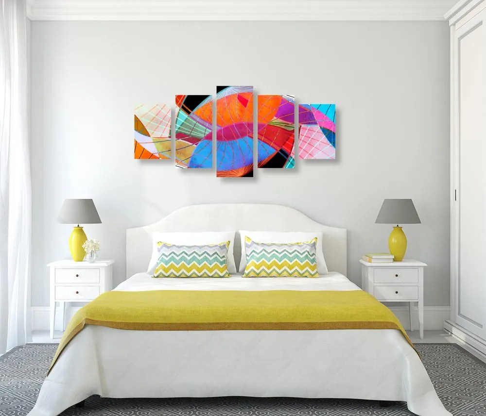 Quadri 5 pezzi – Astrazione multicolore