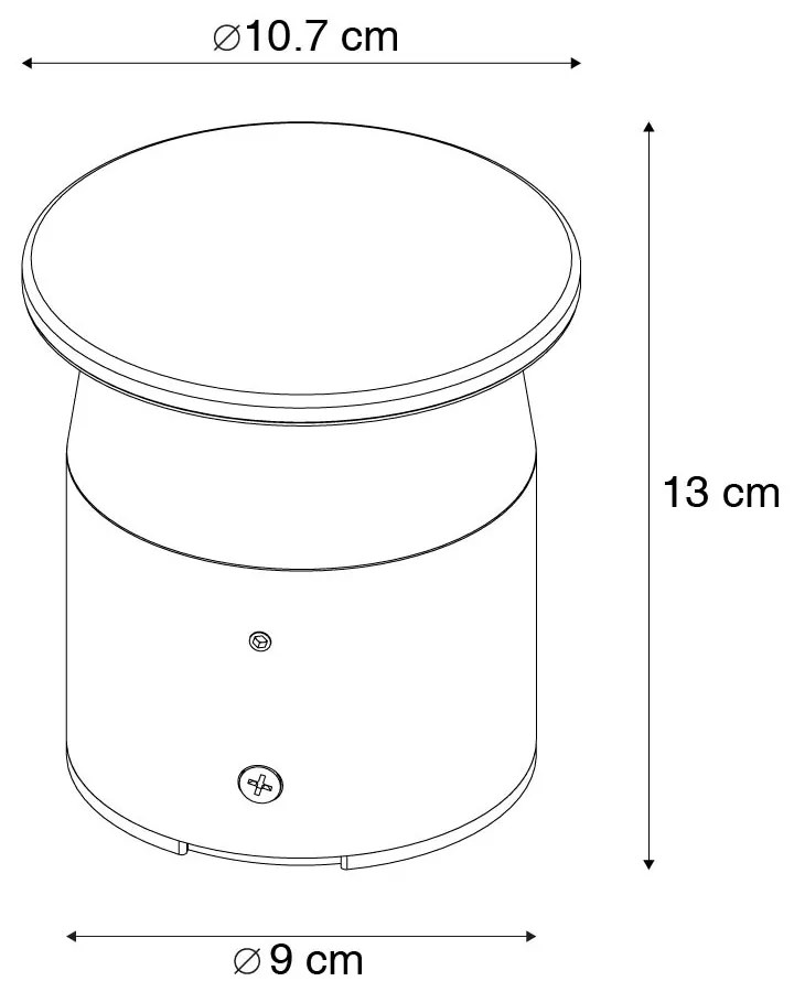 Lampada da esterno moderna grigio scuro 12 cm incl. LED - Bar