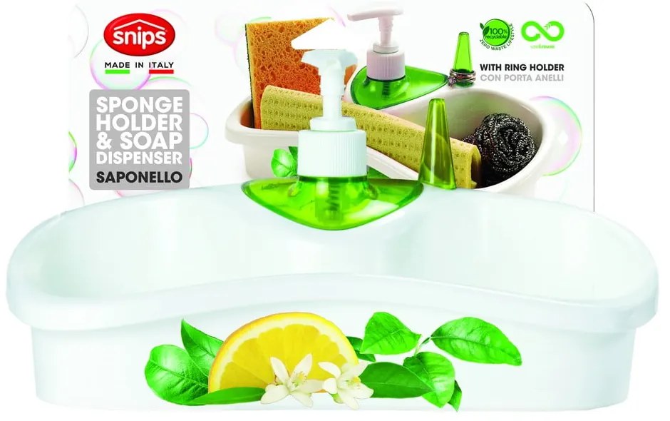 Portapiatti verde con dosatore di detersivo - Snips