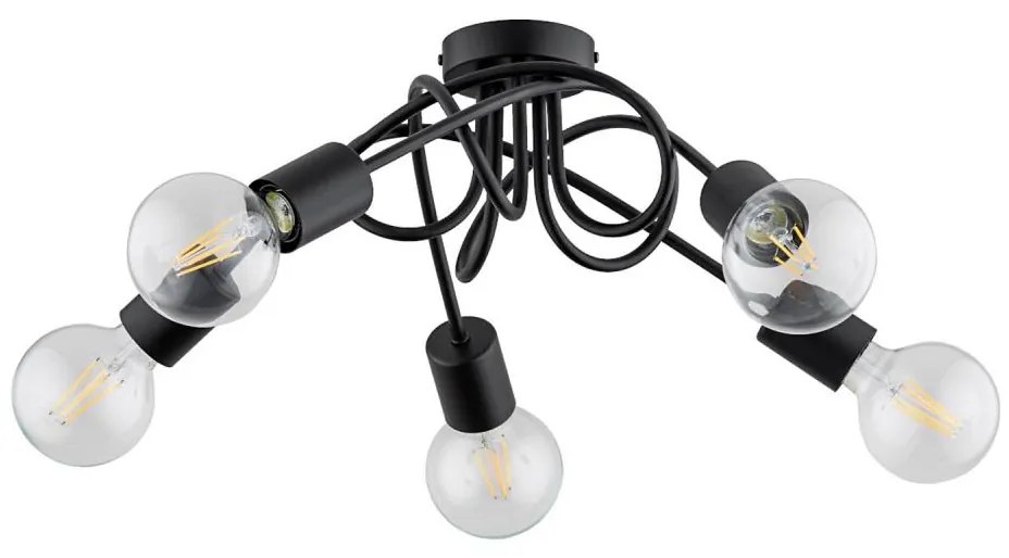 Lampadario a plafone INTER 5xE27/15W/230V nero