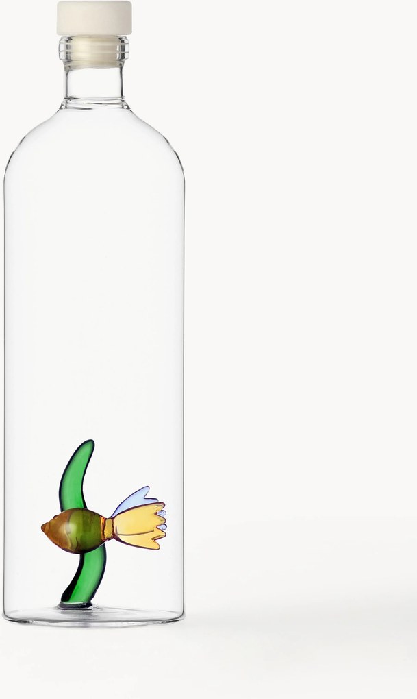 Caraffa in vetro borosilicato fatta a mano Fish, 1,1 L