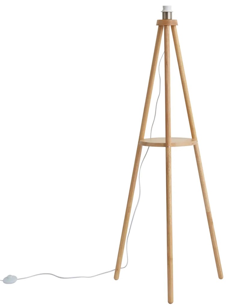 Lampada da terra scandinava a treppiede in legno - Lou