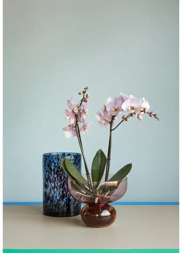 Set di 2 vasi in vetro fatti a mano blu/viola Hazy - Hübsch