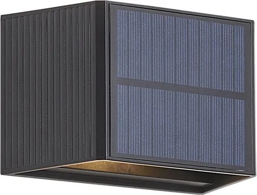 Lampada da parete per esterni Nera con LED 2 luci IP65 Solare - Christof