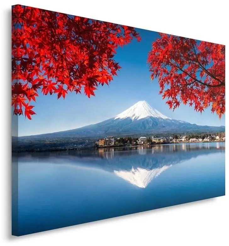 Quadro su tela, Giappone Montagna Fuji Rosso  Dimensioni 120x80