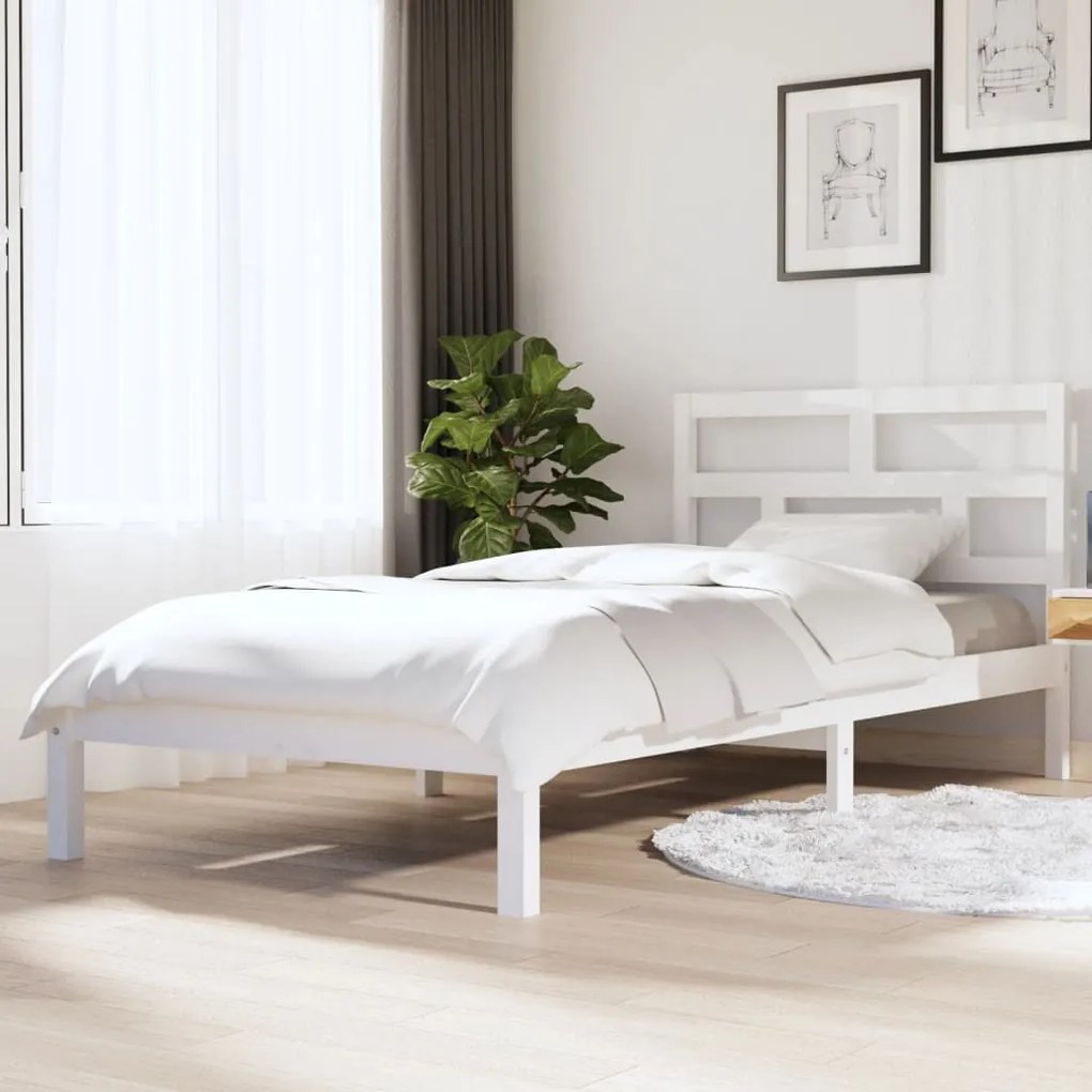 Giroletto Bianco İn Legno Massello Di Pino 90x200 Cm /