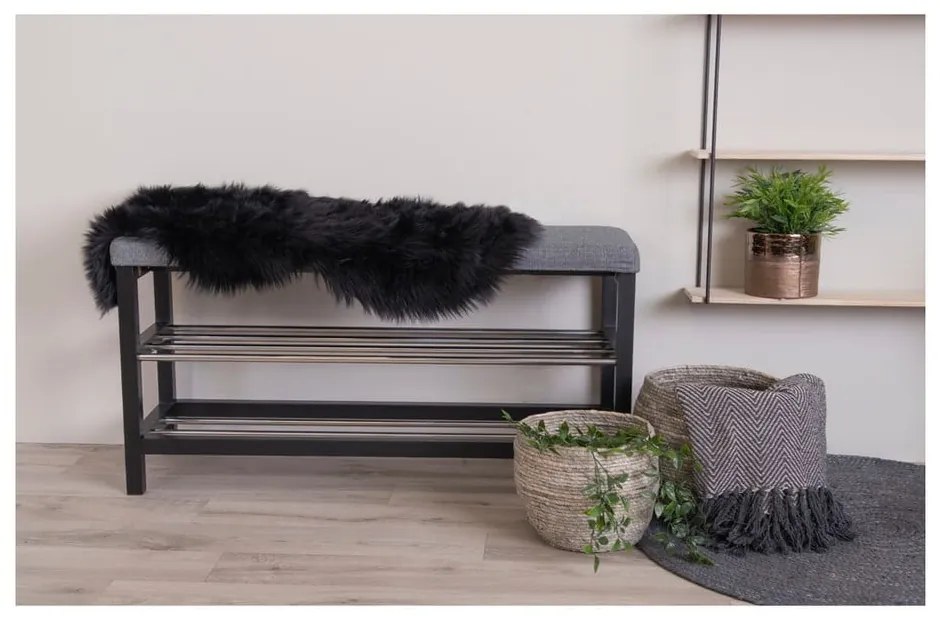 Pelliccia sintetica nera 50x85 cm - House Nordic