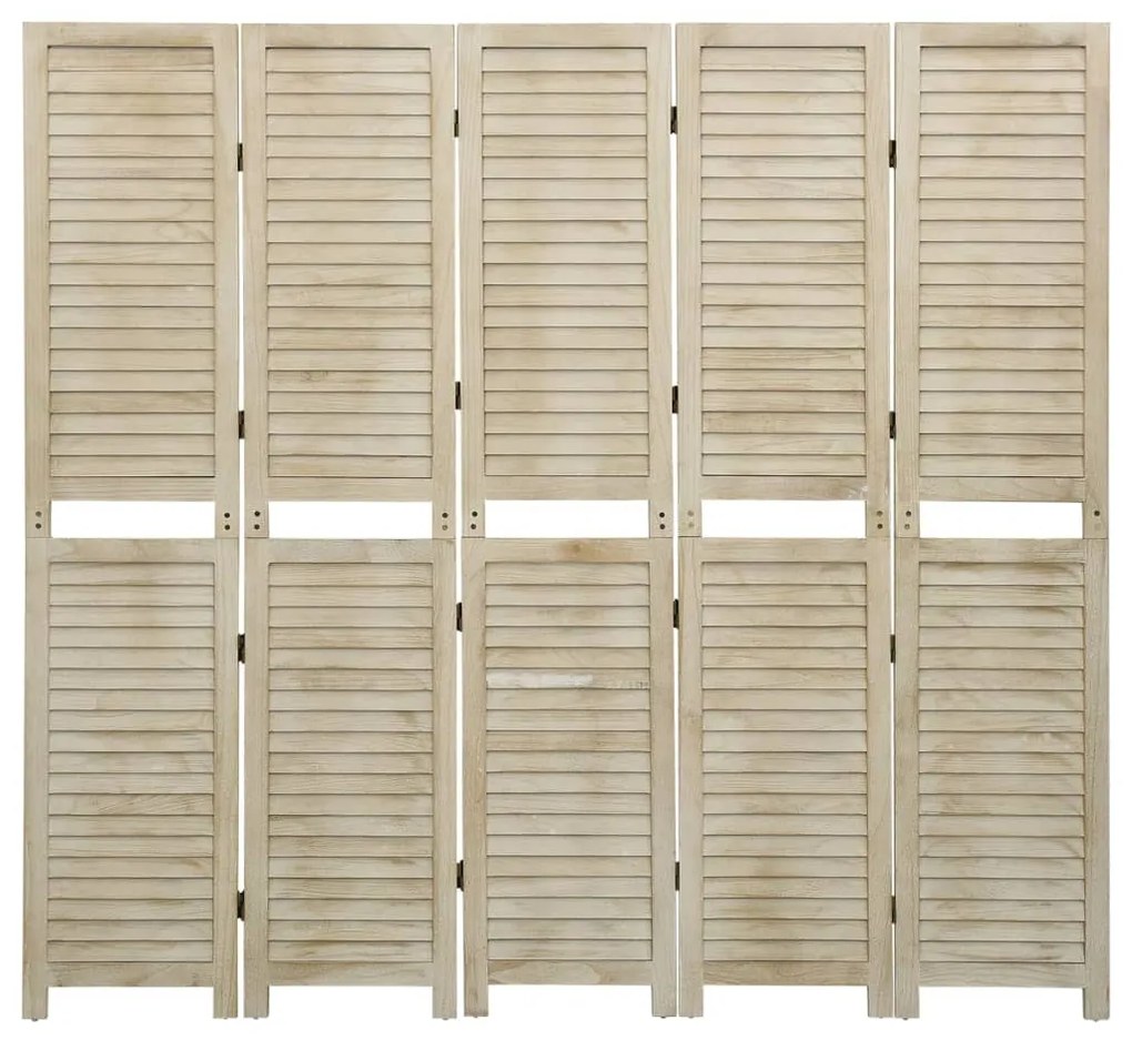 Divisorio a 5 pannelli 175 x 165 cm legno massello di paulownia