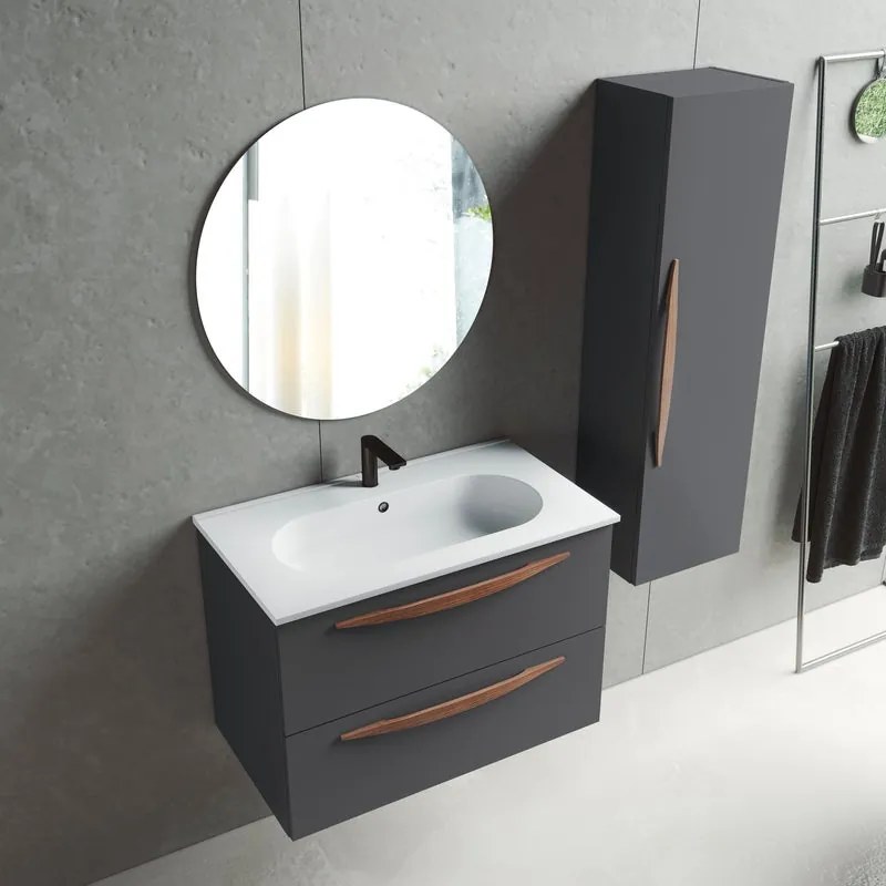 Colonna per mobile bagno Arco VISOBATH 1 anta P 27 x L 34.5 x H 120 cm grigio cenere truciolare