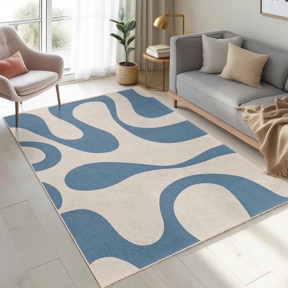 Tappeto blu lavabile 60x100 cm Blue Latte – Mila Home