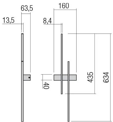 Redo 01-2747 - Lampada da parete LED TANGENT LED/13W/230V CRI 90 nera