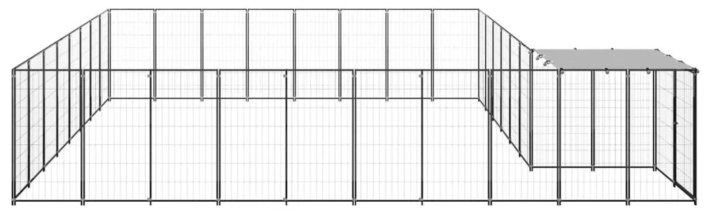 Gabbia per cani nera 20,57 m² in acciaio