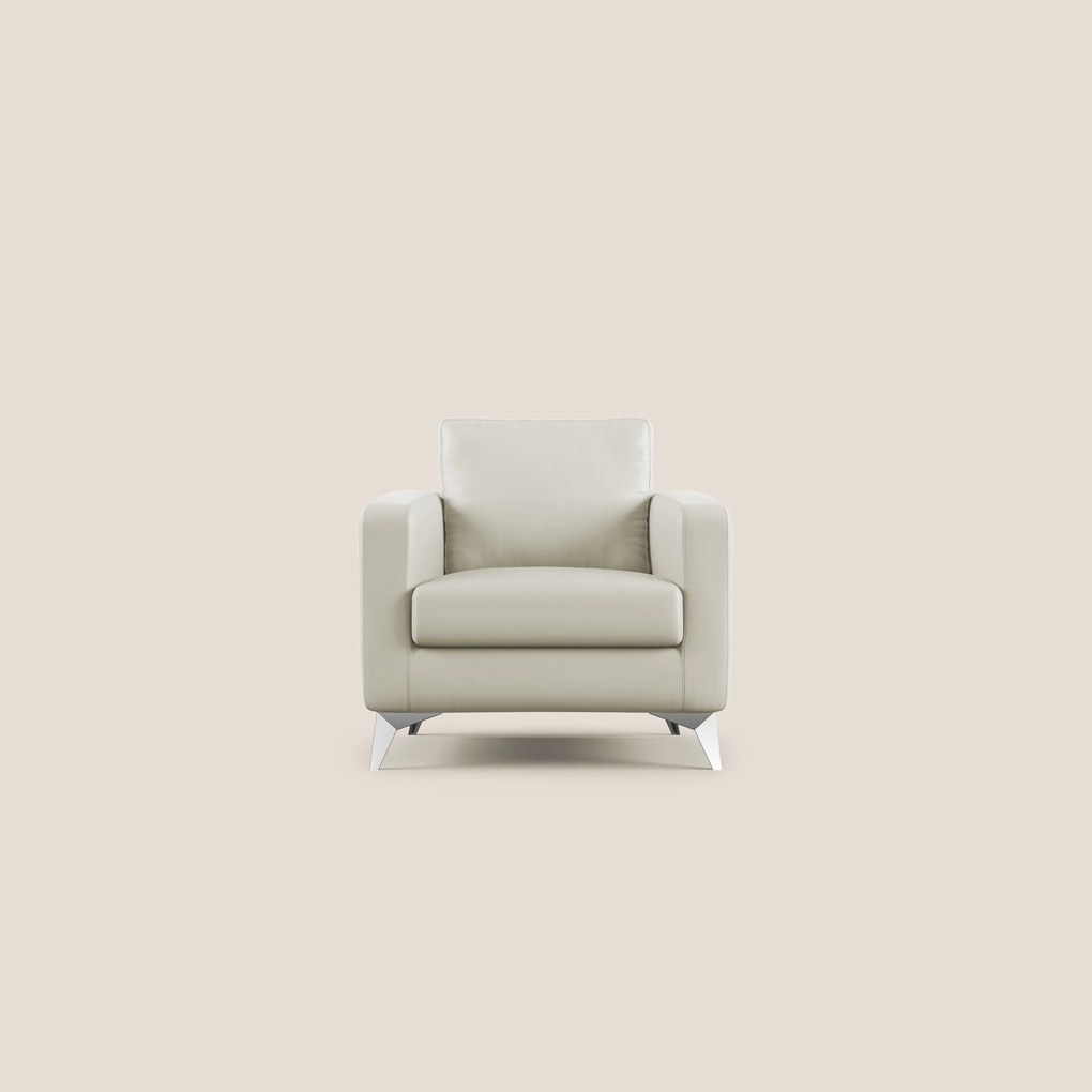Orione Poltroncina in ecopelle moderna e impermeabile T04 tortora