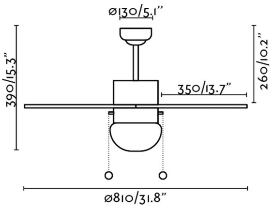 FARO 33179 - Ventilatore da soffitto PALAO 1xE14/40W/230V