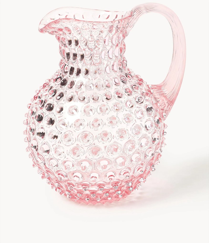 Brocca in vetro soffiato Hobnail 2 L
